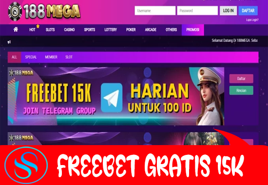 188MEGA Freebet Gratis Terbaru Rp 15.000 Tanpa Deposit